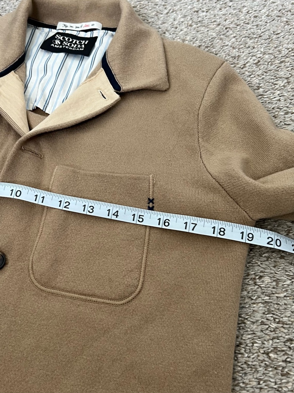 Scotch & Soda Men's Wool Blnd Light Brown Button-Up Cardigan Size Small - Picture 8 of 12